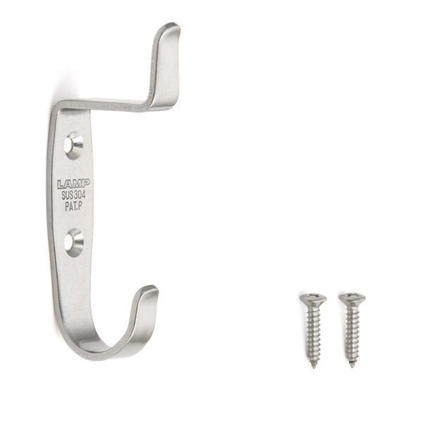 High quality double hook made of V2A stainless steel for wall mounting