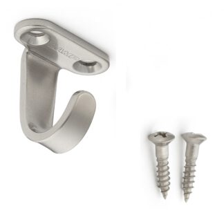 High quality stainless steel hook for under-sink mounting. Stainless steel hooks HJ-20S, HJ-30S and HJ-50S by Sugatsune / LAMPĀ® (Japan) - HJ-20S, 27 mm