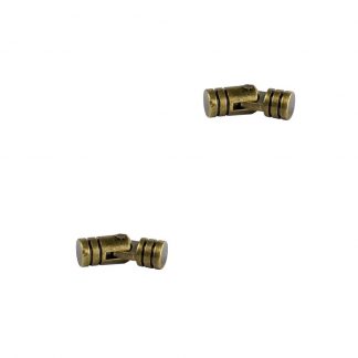 2 pieces UMAXO® drilling hinge Ø5 x 15 mm made of brass for jewelry boxes, small boxes or flaps. drilling tape - bronze