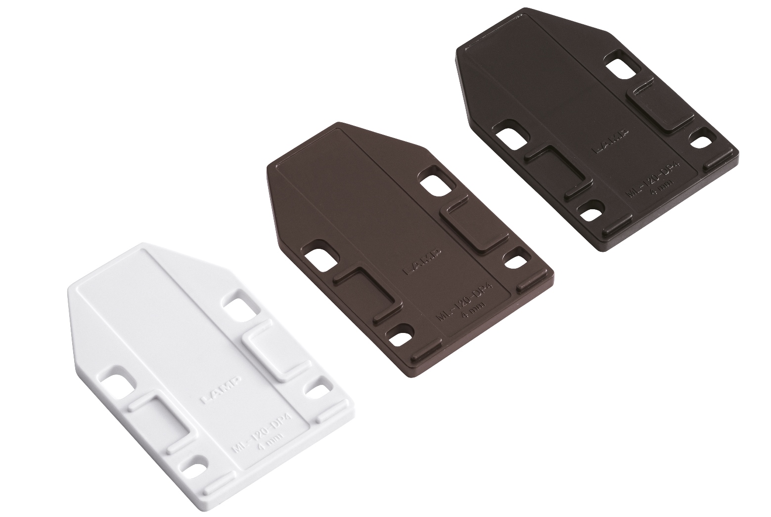 4 pieces spacer plate, made of polyacetal, surface: brown, 70 mm (2-3/4"), ML-120-DP4-BR. Compensating plate for magnetic snap latches ML-120BR, ML-120W and ML-120BL from Sugatsune, by Sugatsune / LAMP® (Japan) - Image 5