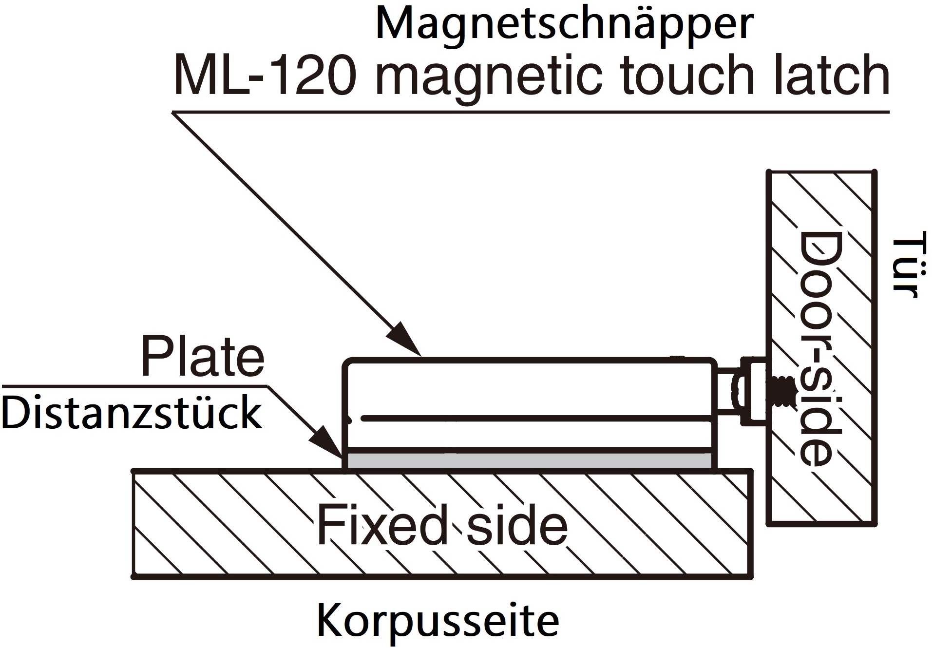 4 pieces spacer plate, made of polyacetal, surface: brown, 70 mm (2-3/4"), ML-120-DP4-BR. Compensating plate for magnetic snap latches ML-120BR, ML-120W and ML-120BL from Sugatsune, by Sugatsune / LAMP® (Japan) - Image 3