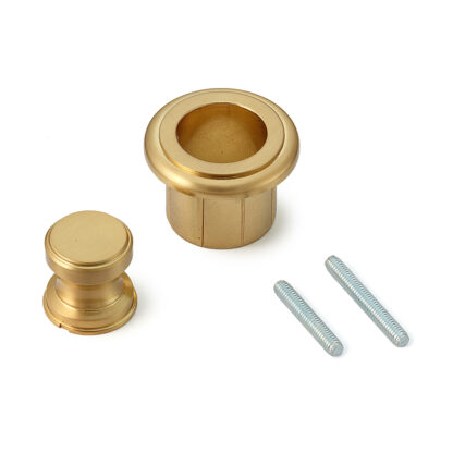 High-quality snap fastener with handle function, made of brass, surface: gold-coloured, satin-finished matt, finish: round, TLP-SG and TLP-LBM(W). Solid snap fastener for caravan, yacht and much more, by Sugatsune / LAMP® (Japan) - Image 2