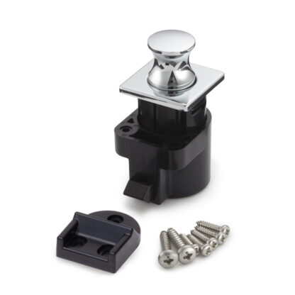 High-quality snap fastener with handle function, made of zinc alloy (ZDC), surface: chrome-plated, version: square, DPL-SQ-CR. Solid snap fastener for motorhome, boat and much more, by Sugatsune / LAMP® (Japan)