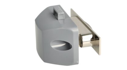 High-quality snap fastener with soft-close and handle function, made of zamak, surface: stainless steel look, finish: rectangular, 14.03.044-0. - Image 2