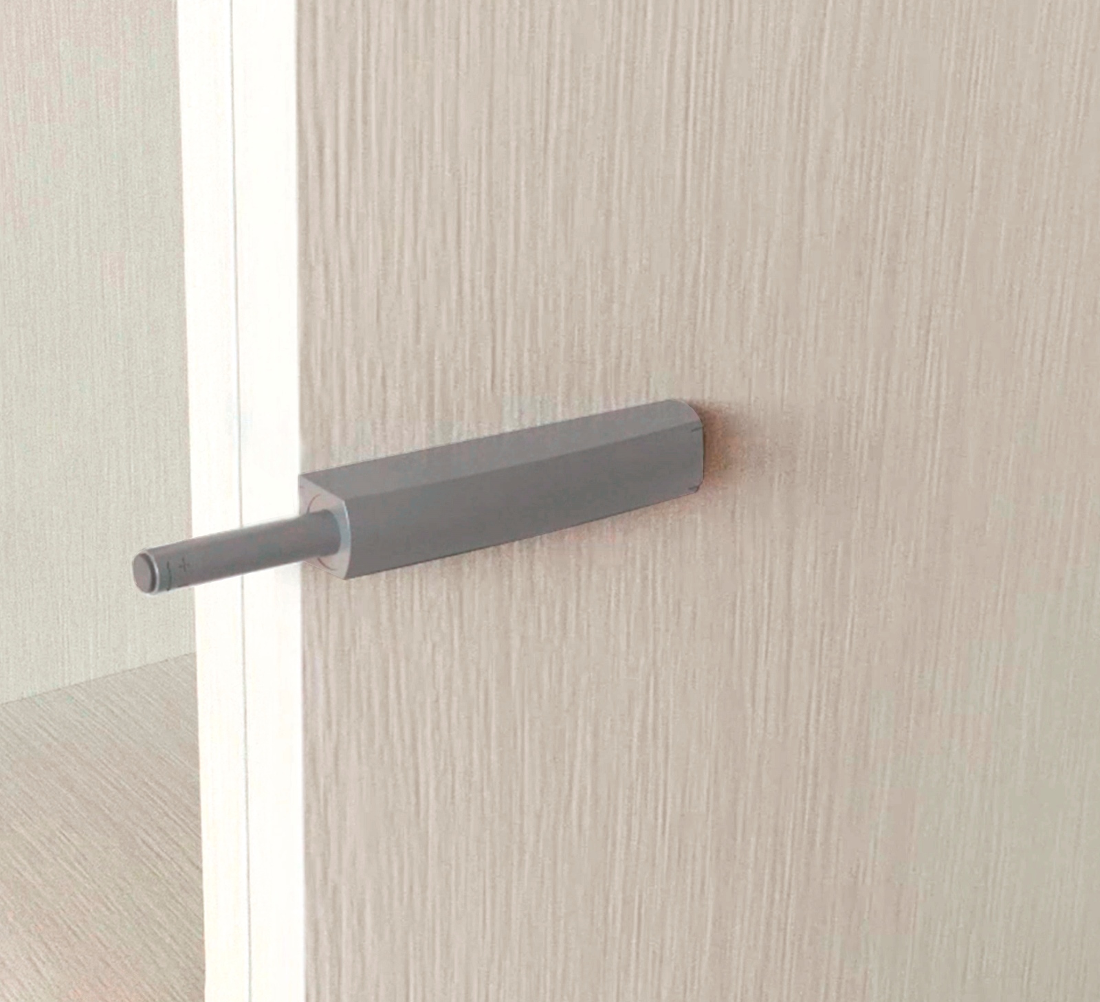 2 pieces elegant snap latch, with mounting housing, surface: grey, design: non-magnetic, 1900221. Stable push-to-open door opener for furniture doors, cabinet doors, flaps and much more, by EMUCA - Image 6