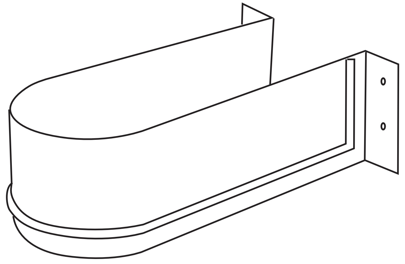 Curved siphon cut-out, made of plastic, surface: grey, 3044421. siphon protection for vanity unit, kitchen cabinet, bathroom cabinet, siphon, drain and much more, by EMUCA - Image 4