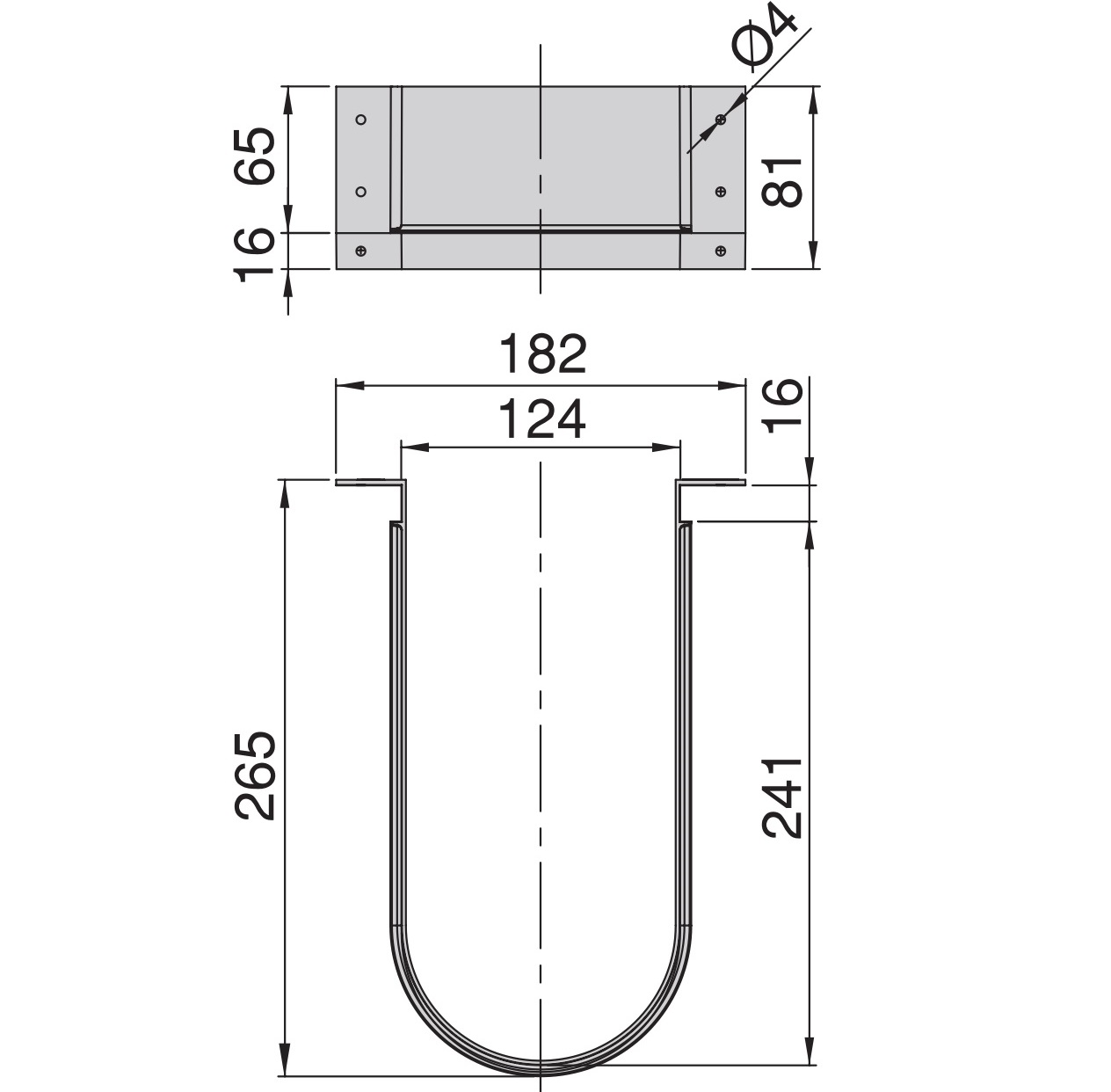 Curved siphon cut-out, made of plastic, surface: grey, 3044421. siphon protection for vanity unit, kitchen cabinet, bathroom cabinet, siphon, drain and much more, by EMUCA - Image 2