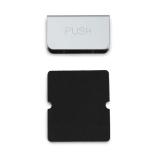 Counter plate for glass thickness 6 mm, made of steel, surface: chrome-plated, 40 mm (1-37/64"), K-130CR and K-130-P6. Counterpart for glass cabinet door, magnetic flycatcher and much more, by Sugatsune / LAMP® (Japan)