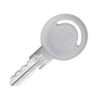 Practical master key for system J12, made of metal and plastic, surface: white, 14.04.123-0. Master key J12 for SISO locks with J12 system and much more, by SISO Denmark