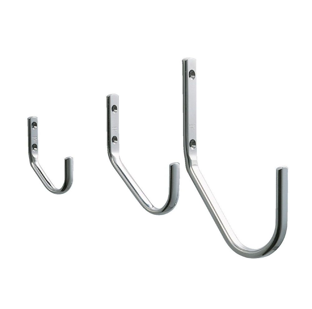 High-quality large universal hook with extra distance to the wall, made of stainless steel, surface: glossy polished, 80 mm (3.2"), JF80M. V2A towel hook for shipbuilding, outdoor and much more, by Sugatsune / LAMP® (Japan) - Image 2