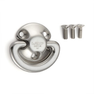 High quality SUS316 stainless steel noiseless folding deck suck, 56.5mm (2.3"), EY-R50. V4A folding padeye for shipbuilding, yachts, loops stops, outdoor, humid environment, harsh environment and much more, by Sugatsune / LAMP® (Japan)