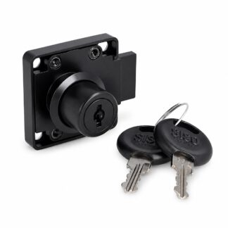 high-quality box lock, 14.01.062-5, diameter: ⌀19 mm, from SISO, black, version: left-hand closing. Product Image