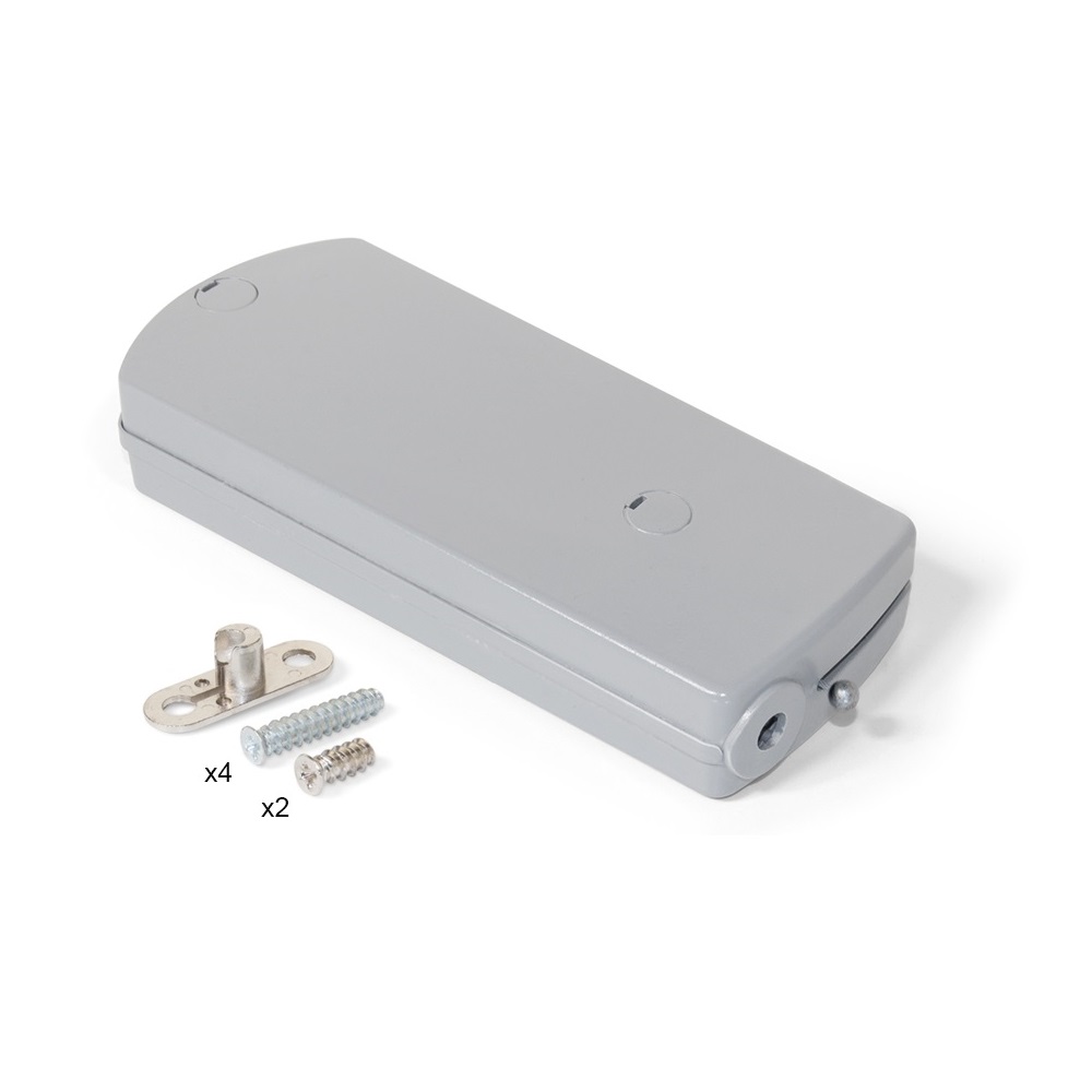 High-quality flap fitting with cable pull, load capacity: 6 kg (14 lbs), surface: grey, 1010421. Robust rope flap holder for furniture flaps, cabinet flaps, secretary flaps, bar flaps and much more, by EMUCA