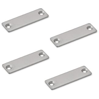 4pcs corrosion resistant magnetic counter plate coated with stainless steel SUS304 (V2A), MC-JM49. Stainless magnetic counterpart for magnetic latches, magnetic lock, cabinet door and much more, by Sugatsune / LAMP® (Japan)