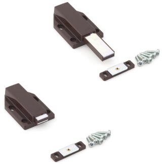 2 Stück Magnet-Druckschnäpper, inkl. Gegenplatte ML-120BR, 38 mm (1-1/2″) von Sugatsune, braun, Ausführung: mit langem Stößel. Produktbild