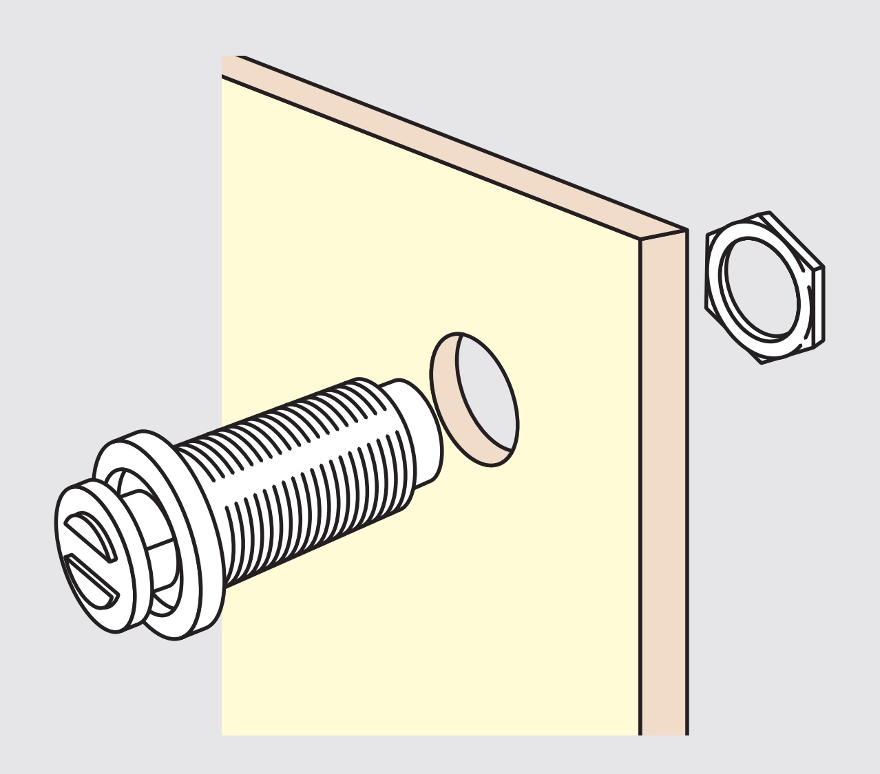 2 pieces magnetic snap latches, with M11 thread, incl. M11 nut and mating plate, PM-4N HB. Push-to-open door opener for sheet metal, wooden panel, maintenance door, metal cabinet and much more, by Sugatsune / LAMP® (Japan) - Image 3
