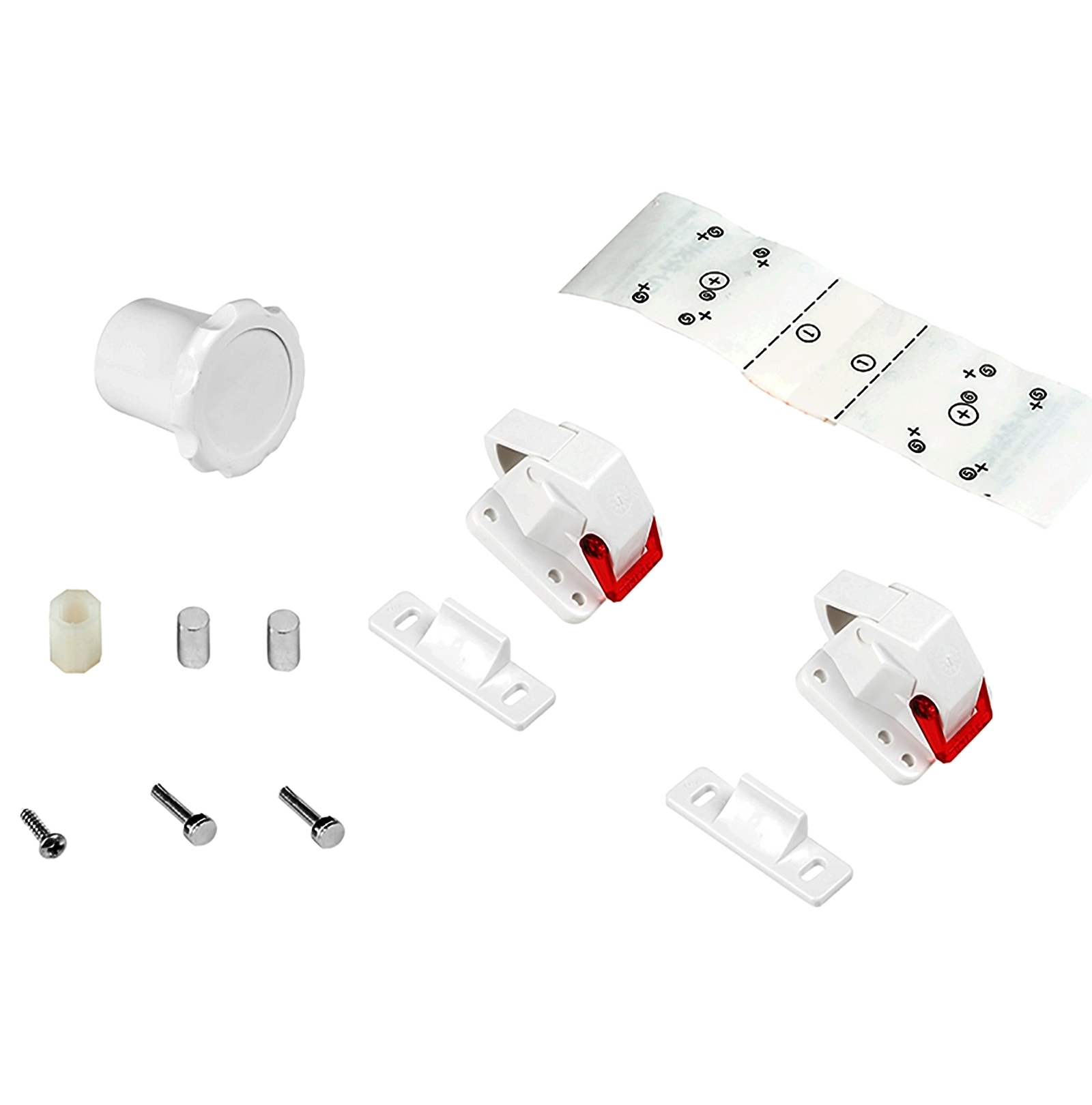 2pcs magnetic lock invisible security lock child lock for cabinet doors and  drawers (2 locks + 1 magnetic key) 8932920. Magnetic lock REVALOC made of  metal and plastic, white, for office furniture