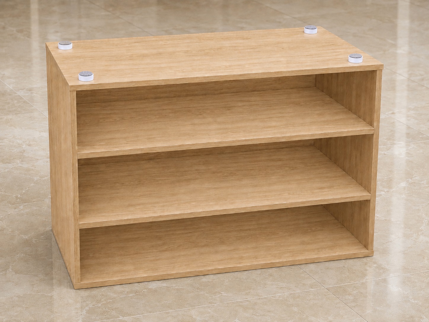 4 pieces of robust furniture adjuster, load capacity: 600 kg (1323 lbs), surface: white, ⌀25 mm (63/64"), version: with felt pad, B573-25-WH. Adjustable base for furniture, table, cabinet, table legs and much more, by Kojima (Japan) - Image 5