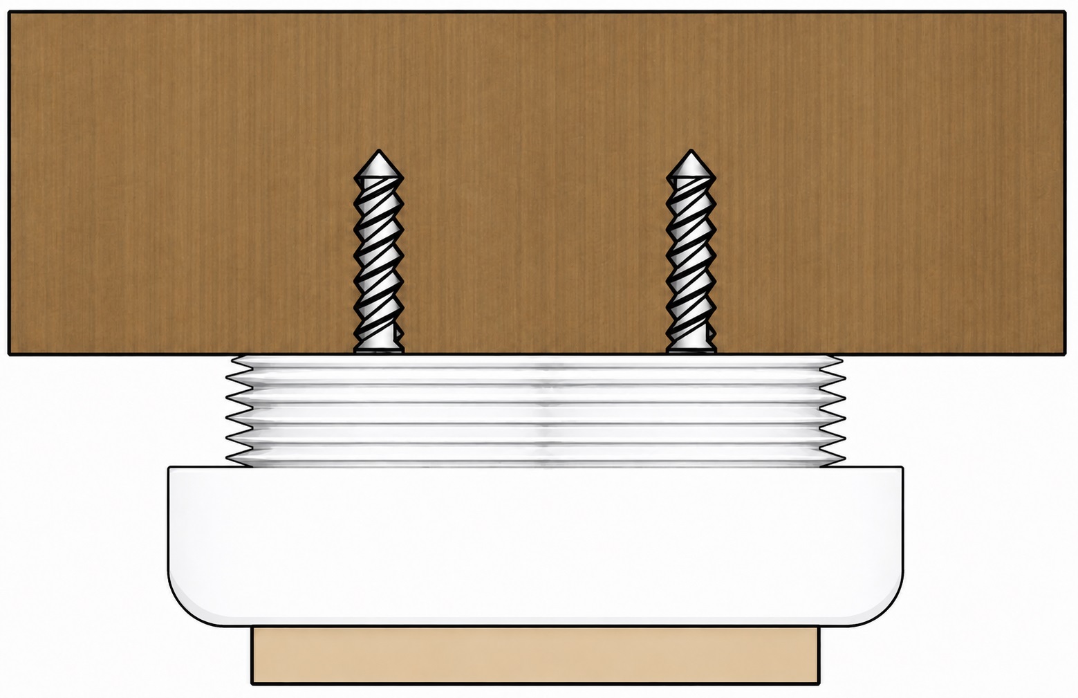 4 pieces of robust furniture adjuster, load capacity: 600 kg (1323 lbs), surface: white, ⌀25 mm (63/64"), version: with felt pad, B573-25-WH. Adjustable base for furniture, table, cabinet, table legs and much more, by Kojima (Japan) - Image 3