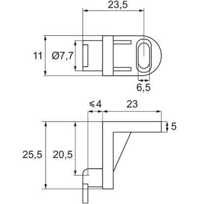 20 pieces practical cabinet rear wall attachment with hooks, made of plastic, surface: white, 11.05.501-0. Robust rear wall bracket for cabinet back wall and much more, by SISO Denmark - Image 2