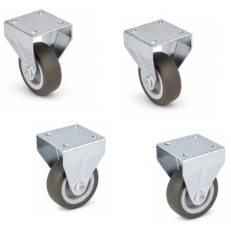 4 pieces robust furniture caster, 08.12.150-1, diameter: ⌀50 mm, from SISO, load capacity: 120 kg (265 lbs). Product picture 
