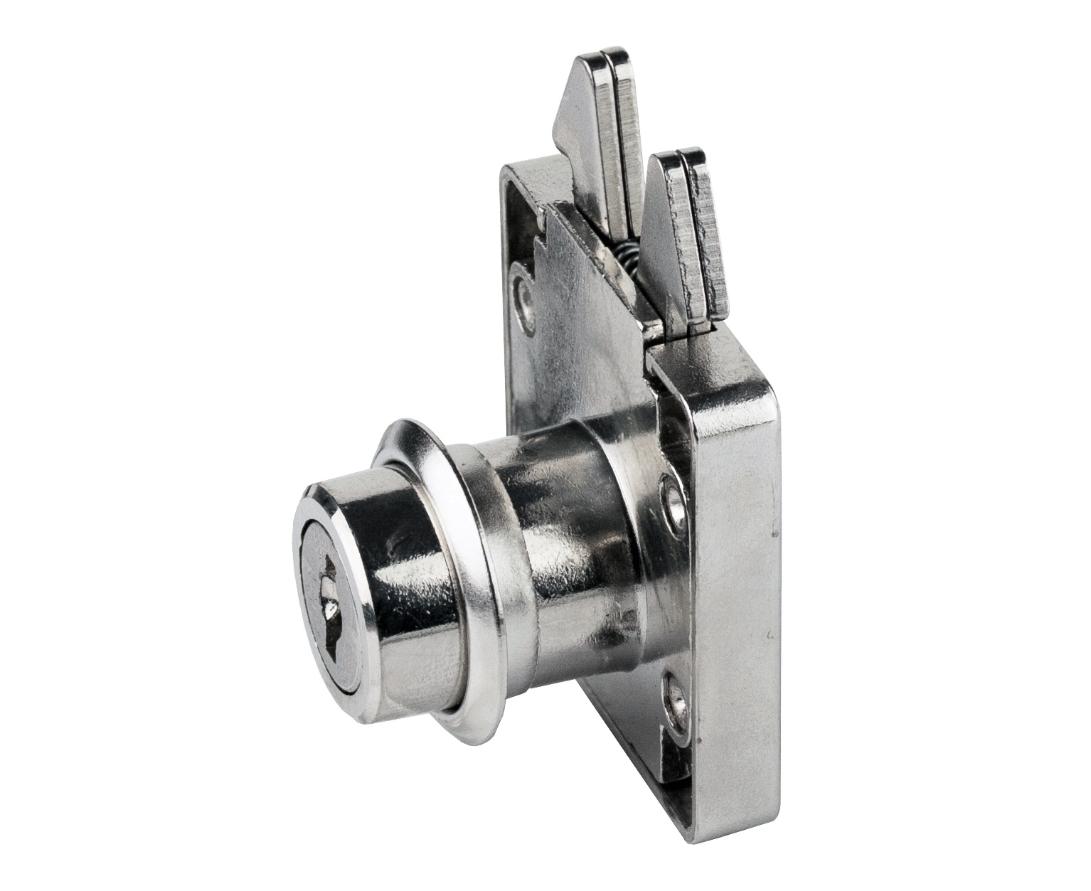 High-quality roller shutter lock with hinged keys, surface: nickel-plated, version: multi-keying, 14.01.453-0. Sliding door lock for roller shutters, sliding doors and much more, by SISO Denmark - Image 3