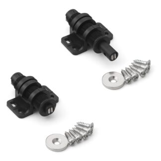 2 Stück Runder Magnet-Druckschnäpper mit Verstellmöglichkeit, inkl. Gegenplatte MC-25BL von Sugatsune, schwarz. Produktbild