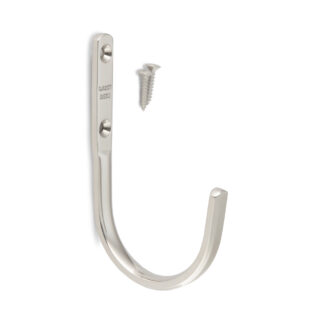 High quality SUS304 stainless steel heavy-duty wall hook, 72 mm (2.9"), XL-CUJ70TT. V2A towel hook for bathroom, swimming pool, shipbuilding, camper, outdoor area, humid environment and much more, by Sugatsune / LAMP® (Japan)