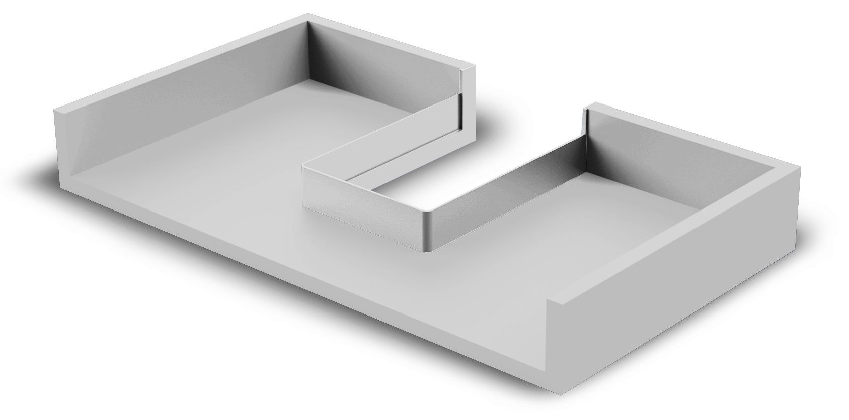 High-quality siphon cut-out, made of plastic, surface: grey, 3011921. Rectangular siphon protection for vanity unit, kitchen cabinet, bathroom cabinet, siphon, drain and much more, by EMUCA - Image 4