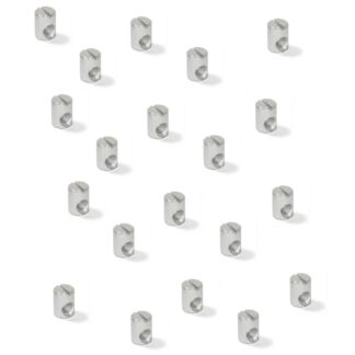 20 pieces of sturdy cross dowel with M6 thread, made of steel, 14 mm (35/64"), 6170105. Practical cross thread nut for furniture assembly, shelf construction, bed connection, cabinet construction and much more, by EMUCA