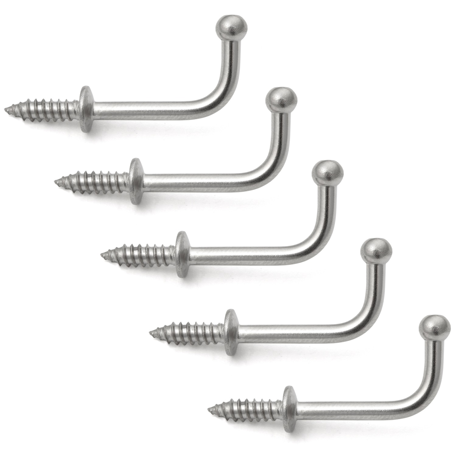 5 pcs high quality stainless steel screw hooks with rounded tip. stainless  steel hook TY by Sugatsune / Lamp (Japan)