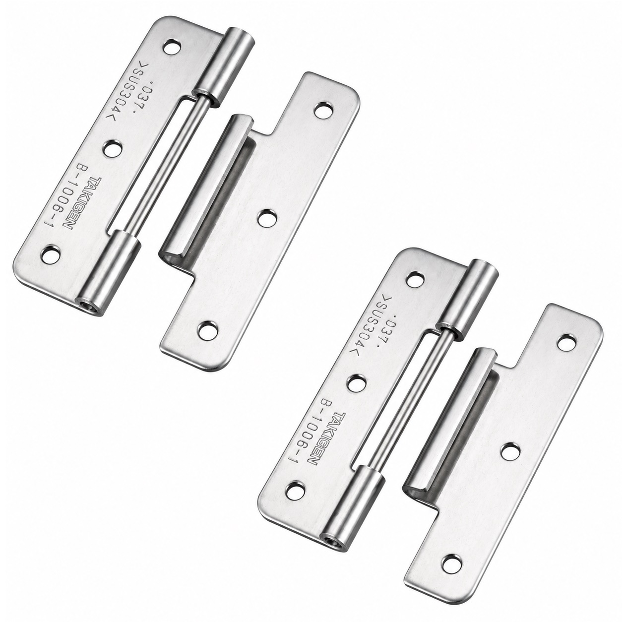 2 pieces of high-quality plug-in hinge, B-1006-1, height: 64 mm, from TAKIGEN, load capacity: 8 kg (18 lbs). Product Image