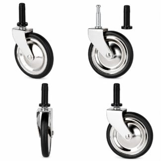 4 pieces classic tea trolley castor, 08.01.110-1, diameter: ⌀75 mm, from SISO, load capacity: 60 kg (133 lbs), nickel-plated. Product Image