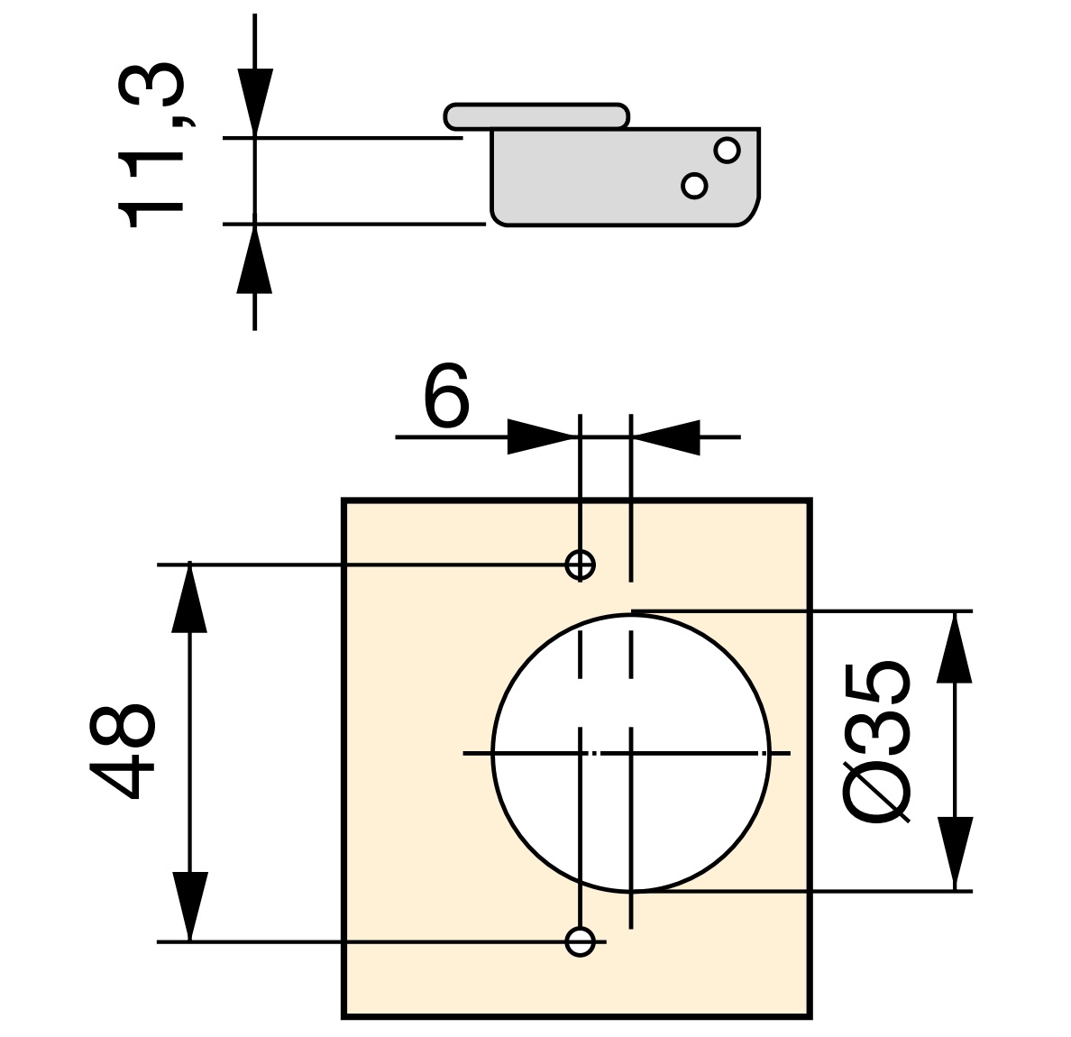 Cup hinge, soft-close, clip-on mounting, 3D adjustable, incl. mounting plate, surface: nickel-plated, version: surface-mounted, 1040007. pot hinge for furniture, cabinets and much more, by EMUCA - Image 2
