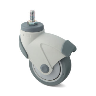 Castor with double brake system, with threaded bolt EX-100N12, by Sugatsune / LAMP (Japan)