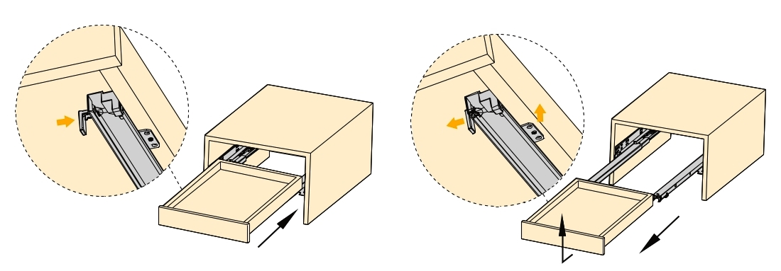 Underfloor runners, load capacity: 25 kg (56 lbs), 400 mm (15-3/4"), Design: Partial extension with push-to-open, 3123305. High-quality underfloor pull-outs for wooden drawers, wooden shelves and much more, from EMUCA - Image 3