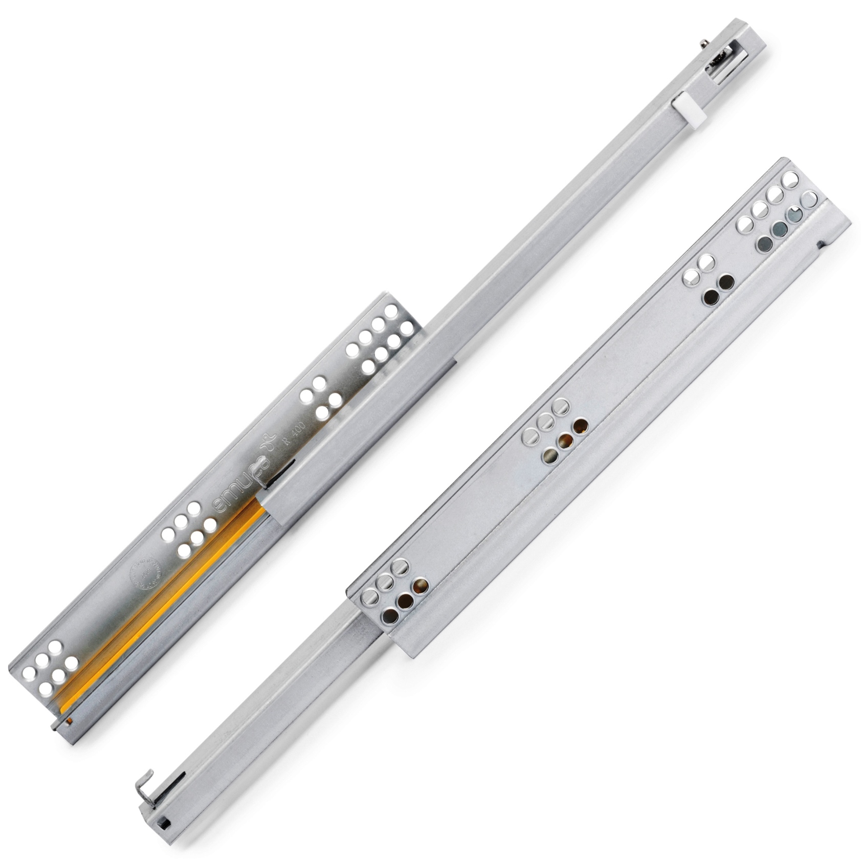 Unterflurführungen, 3019005, 250 mm (9-27/32″), von EMUCA, Tragkraft: 25 kg (56 lbs), Ausführung: Teilauszug mit Soft-Close. Produktbild