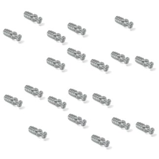20 pieces of robust connecting bolt for bore ⌀6 mm, made of steel, 8 mm (5/16"), 8905205. Sturdy eccentric pin for furniture connection and much more, by EMUCA