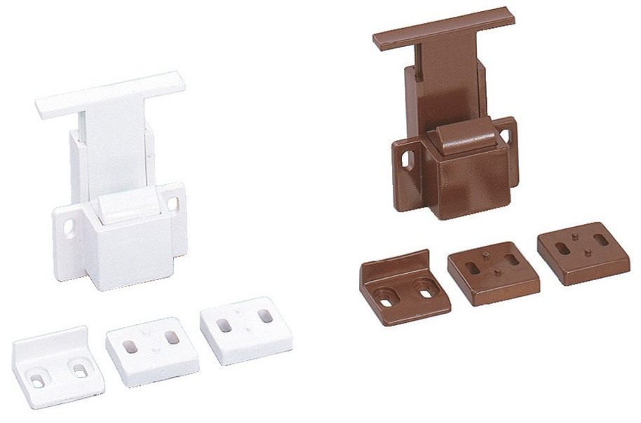 Hidden snap latch handle, surface: white, AK-60WT and AK-C60WT. Practical safety bolt handle for yacht interiors, motorhome conversions, caravan furniture, campers and much more, by Sugatsune / LAMP® (Japan) - Image 2