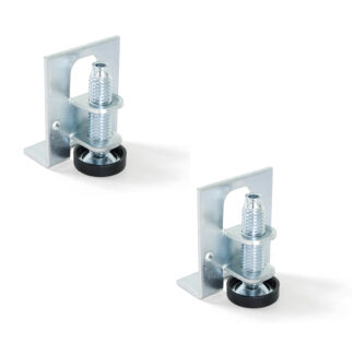 2 pieces robust adjustable foot with mounting bracket, made of steel, load capacity: 120 kg (265 lbs), 3016805. Stable height adjuster for cabinets, kitchen furniture, industrial furniture and much more, by EMUCA