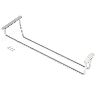 High-quality wine glass holder, made of steel, surface: chrome-plated, 340 mm (13-25/64"), 8938011. Practical glass hanger for wine glasses, champagne glasses, cocktail glasses, cognac glasses, goblets and much more, by EMUCA